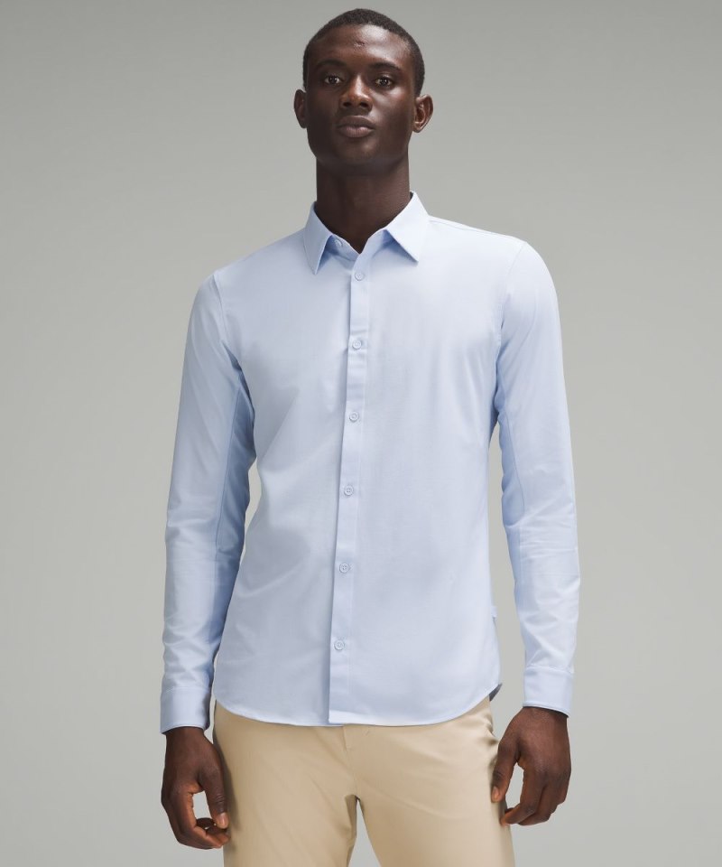 Lululemon | Men's New Venture Slim-Fit Long-Sleeve Shirt Blue Linen