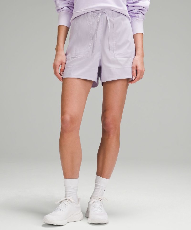 Lululemon | Women's Cotton-Blend Poplin High-Rise Short 4"L Lilac Ether