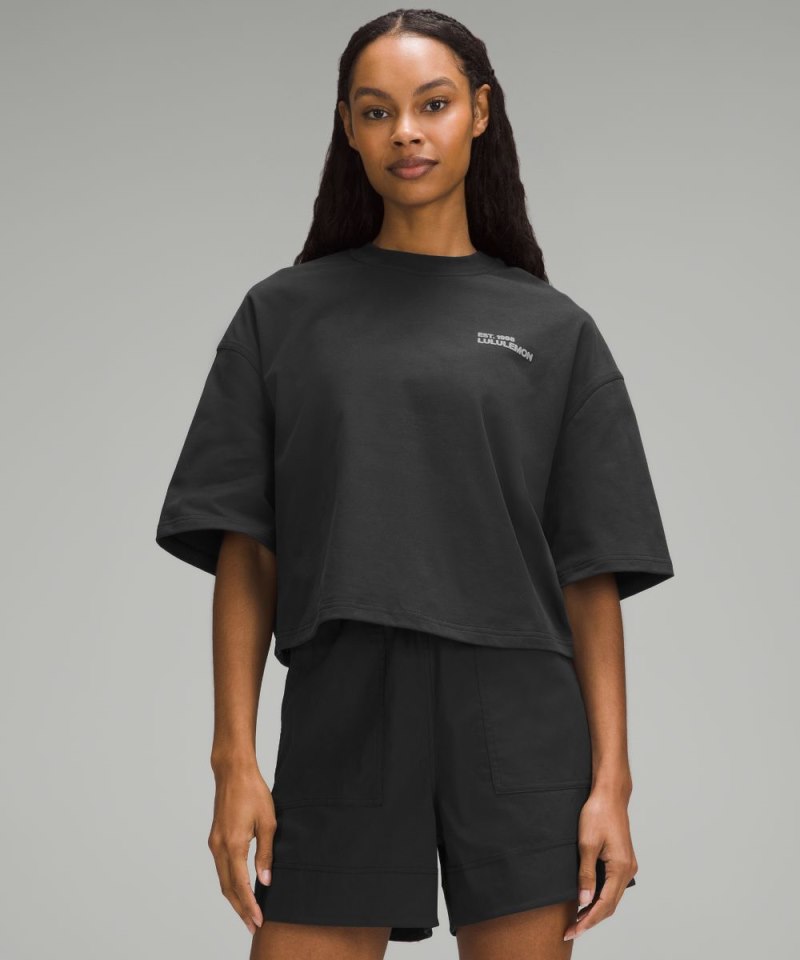 Lululemon | Women's Brushed Heavyweight Cotton Cropped Crew T-Sh