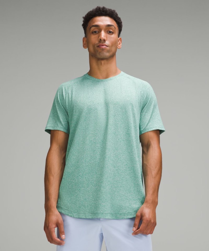 Lululemon | Men's License to Train Short-Sleeve Shirt Heathered Cascadia Green