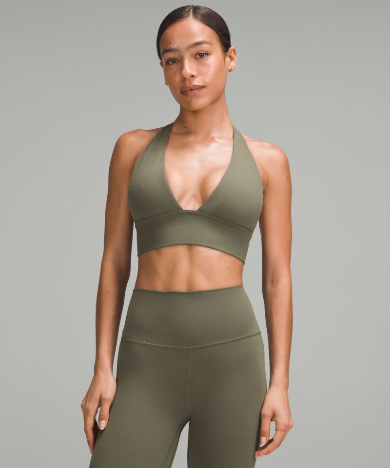 Lululemon | Women's Align Halter Bra Light Support, C / D Cup Army Green