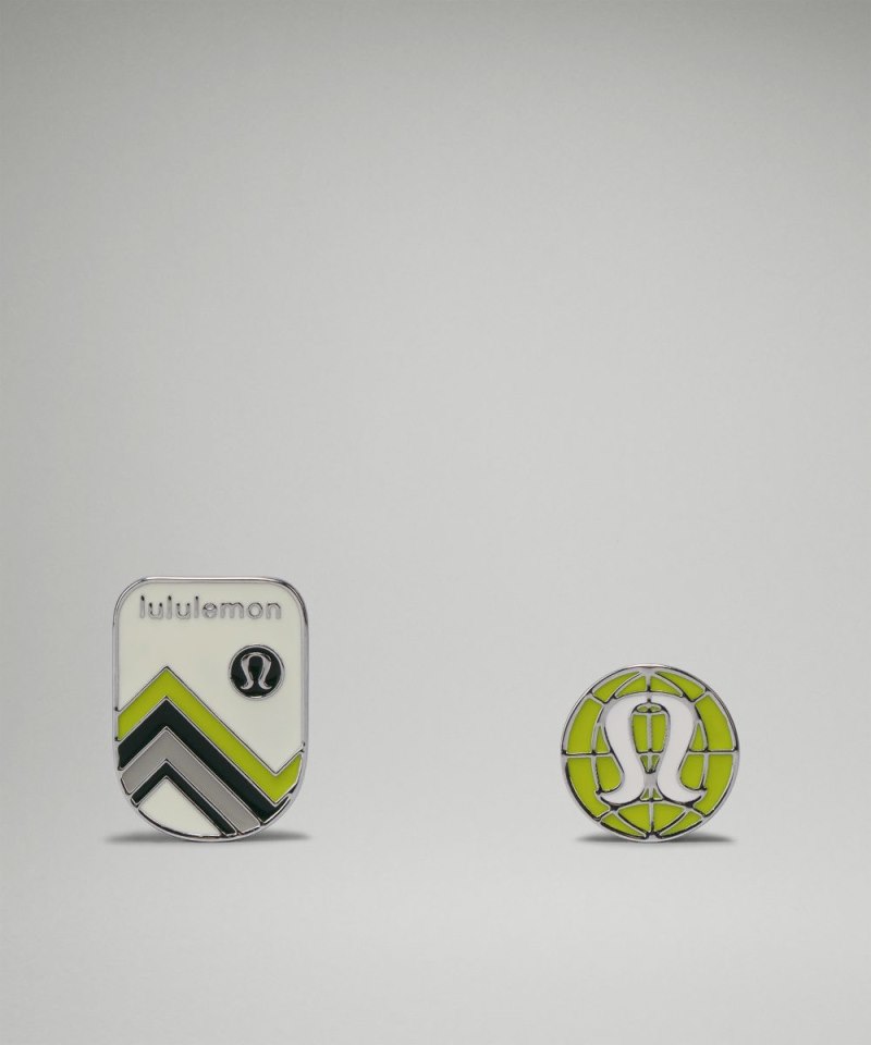 Lululemon | Women's Collectible Pins 2 Pack Lichen Lime / Wisp Yellow