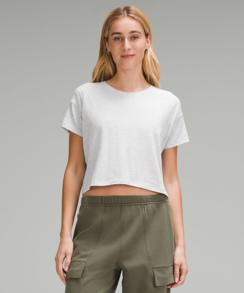 Lululemon | Women's Cates Cropped T-Shirt Heathered Core Ultra L