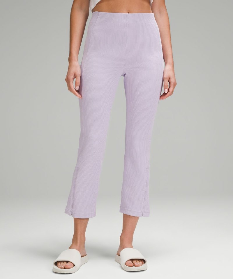 Lululemon | Women's Ribbed Softstreme Zip-Leg High-Rise Cropped