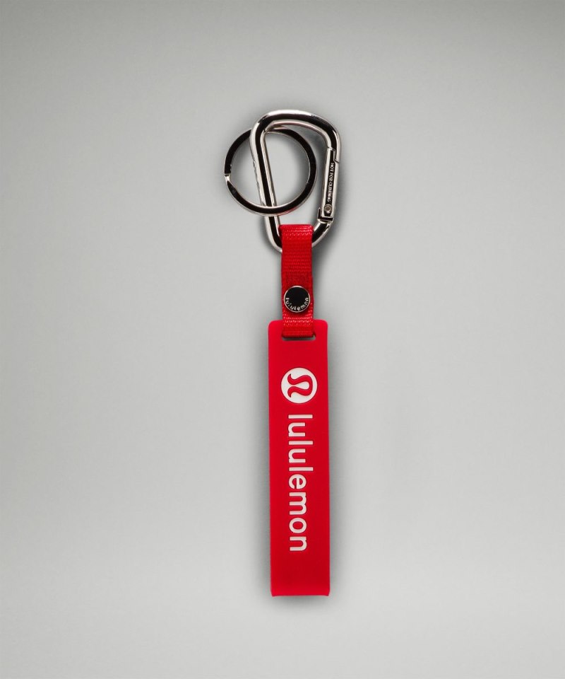 Lululemon | Men's Silicone Keychain Lulu Red / White