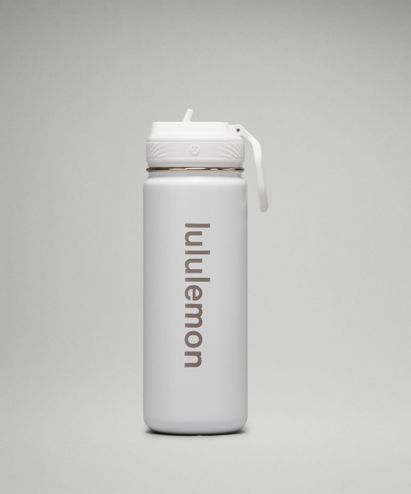 Lululemon | Men's Back to Life Sport Bottle 18oz Straw Lid White