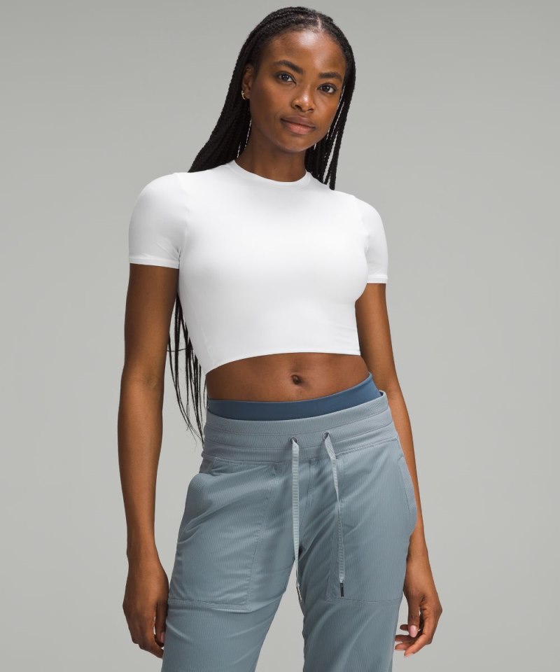 Lululemon | Women's Wundermost Ultra-Soft Nulu Crewneck Cropped T-Shirt White