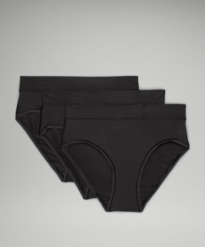 Lululemon | Women's UnderEase High-Rise Bikini Underwear 3 Pack Black