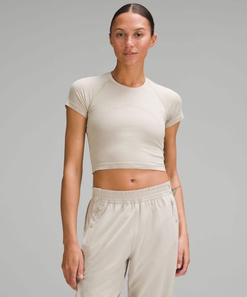 Lululemon | Women's Swiftly Tech Cropped Short-Sleeve Shirt 2.0 Mojave Tan / Mojave Tan