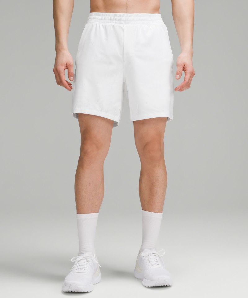 Lululemon | Men's Pace Breaker Lined Short 7"L Jacquard White