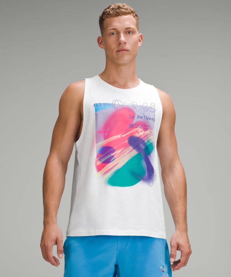 Lululemon | Men's Zeroed In Tank Pride White