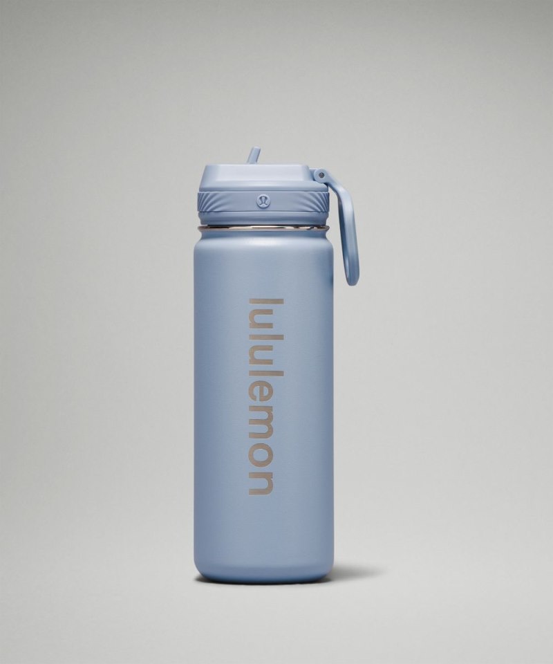 Lululemon | Men's Back to Life Sport Bottle 18oz Straw Lid Blue Linen