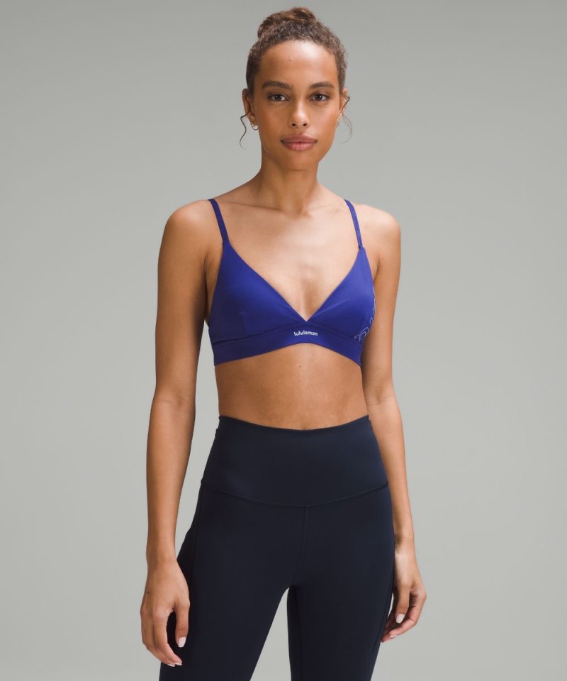 Lululemon | Women's License to Train Triangle Bra Light Support, A / B Cup Graphic Larkspur