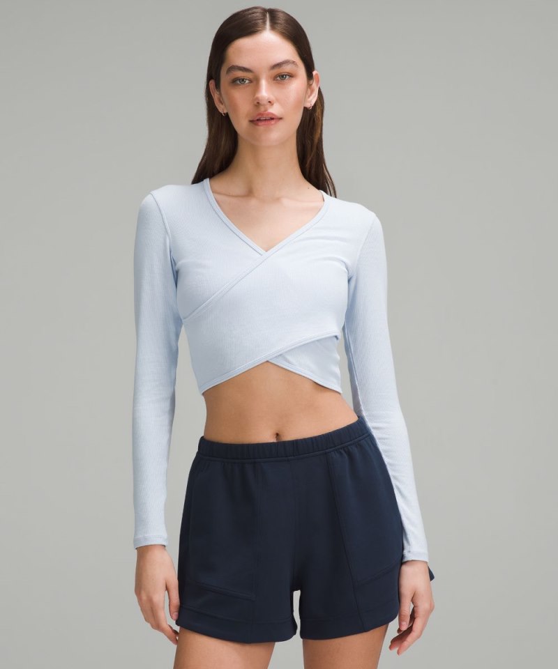 Lululemon | Women's Wrap-Front Ribbed Long-Sleeve Top Windmill