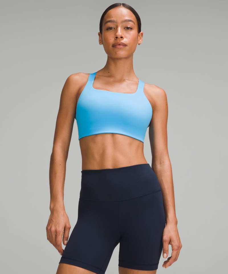 Lululemon | Women's Ultralu Square-Neck Workout Bra Medium Support, D / DD Cup Kayak Blue Light