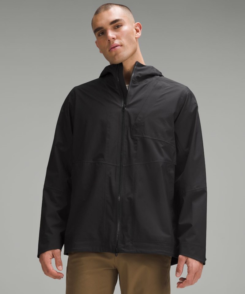 Lululemon | Men's Waterproof Full-Zip Rain Jacket Black