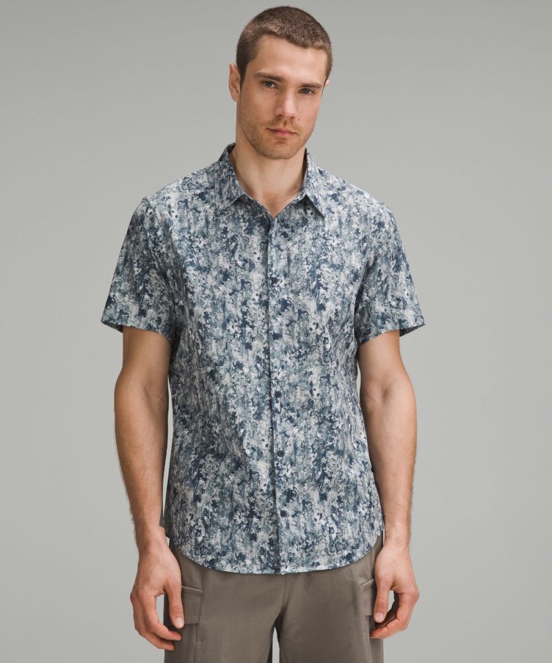 Lululemon | Men's Airing Easy Short-Sleeve Shirt Flower Glide Mini True Navy Multi