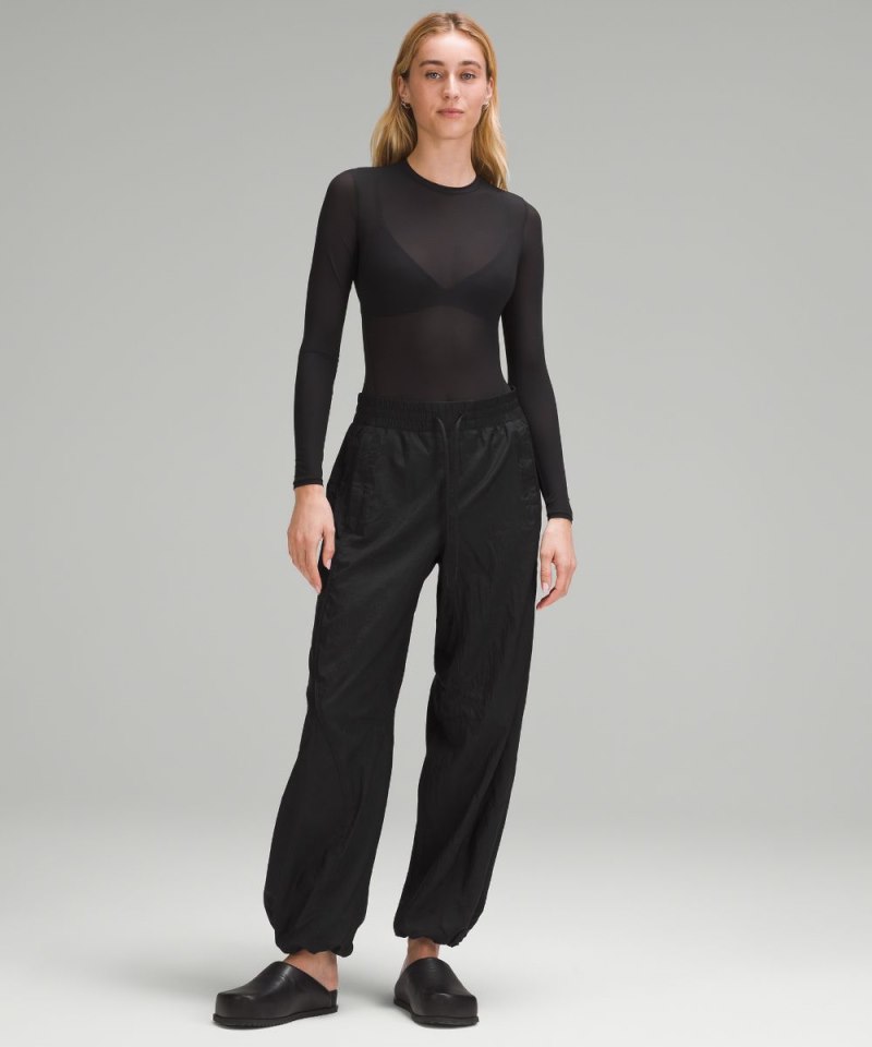 Lululemon | Women's Nulu Mesh Long-Sleeve Crewneck Bodysuit Black