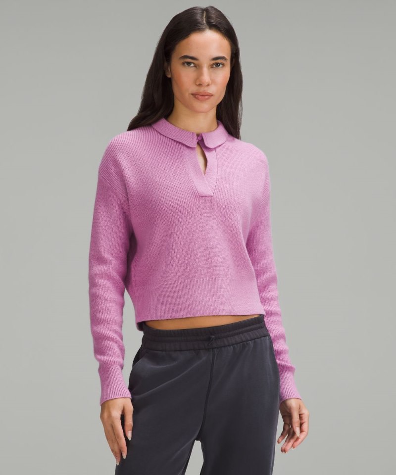 Lululemon | Women's Collared Merino Wool-Blend Sweater Dahlia Mauve