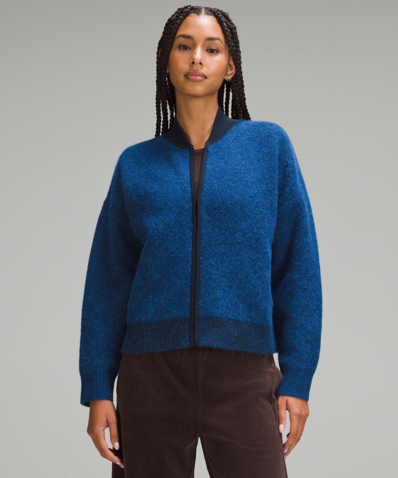 Lululemon | Women's Alpaca Wool-Blend Knit Bomber Jacket Heather