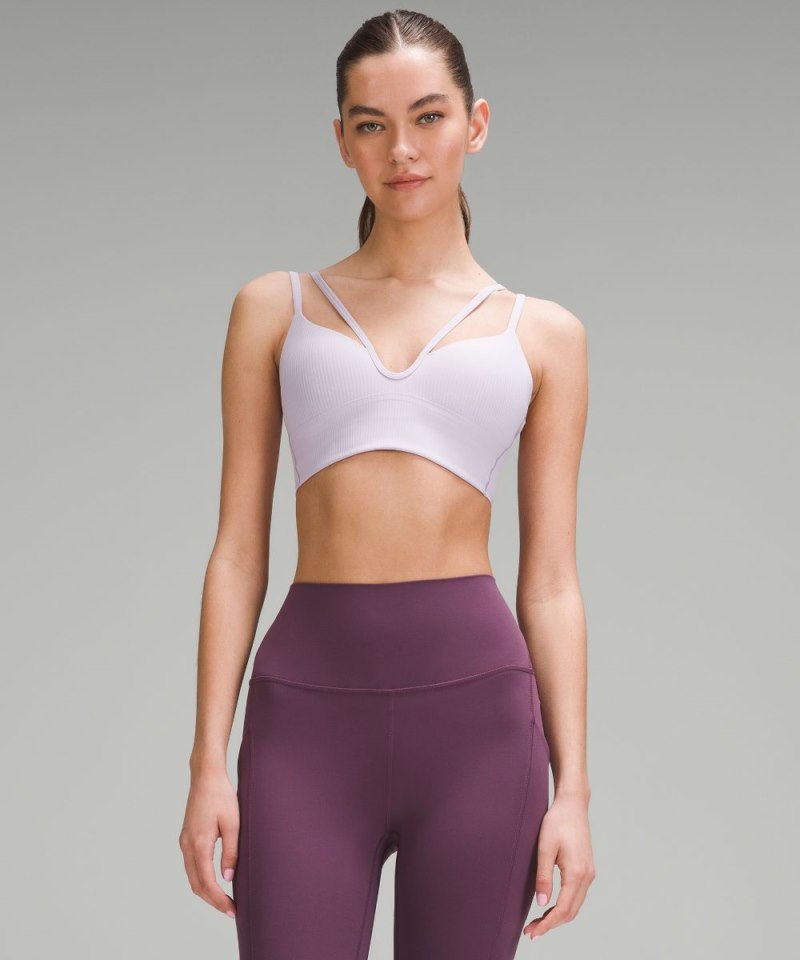 Lululemon | Women's Like a Cloud Strappy Longline Ribbed Bra Light Support, B / C Cup Lilac Ether