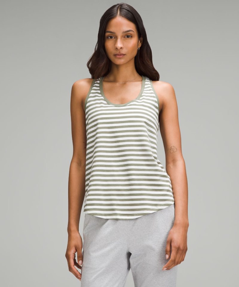 Lululemon | Women's Love Tank Top True Stripe Burnside Green White