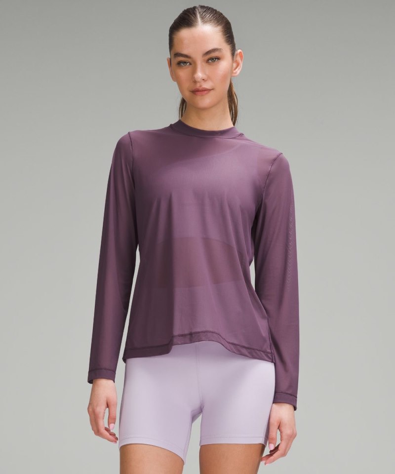 Lululemon | Women's Keyhole Mesh Long-Sleeve Shirt Grape Thistle