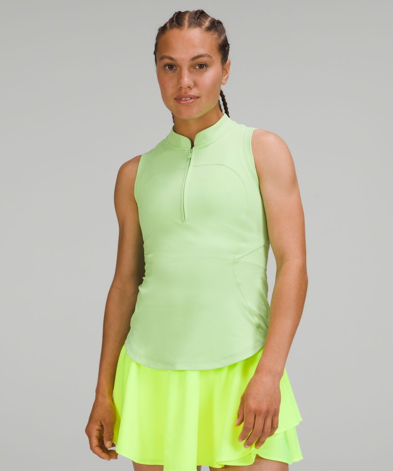 Lululemon | Women's Front-Zip Mockneck Tennis Tank Top Scream Gr