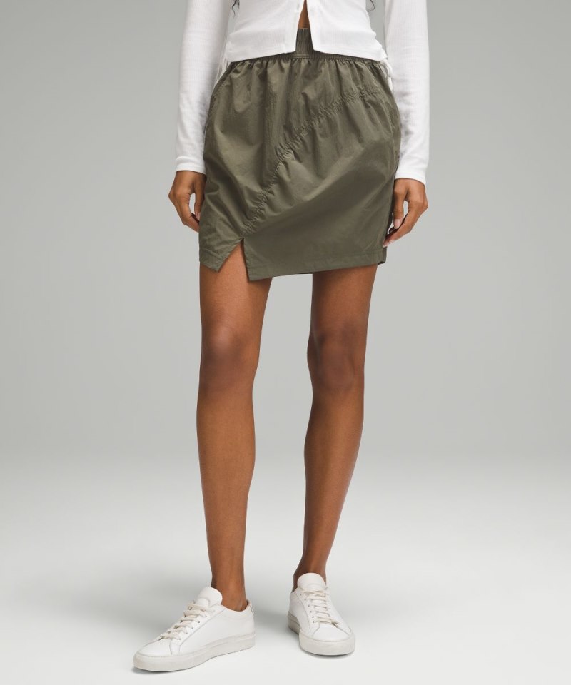 Lululemon | Women's High-Rise Ruched Mini Skirt Army Green