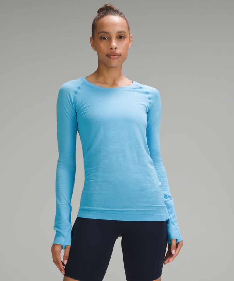 Lululemon | Women's Swiftly Tech Long-Sleeve Shirt 2.0 Hip Length Kayak Blue Light / Kayak Blue Light