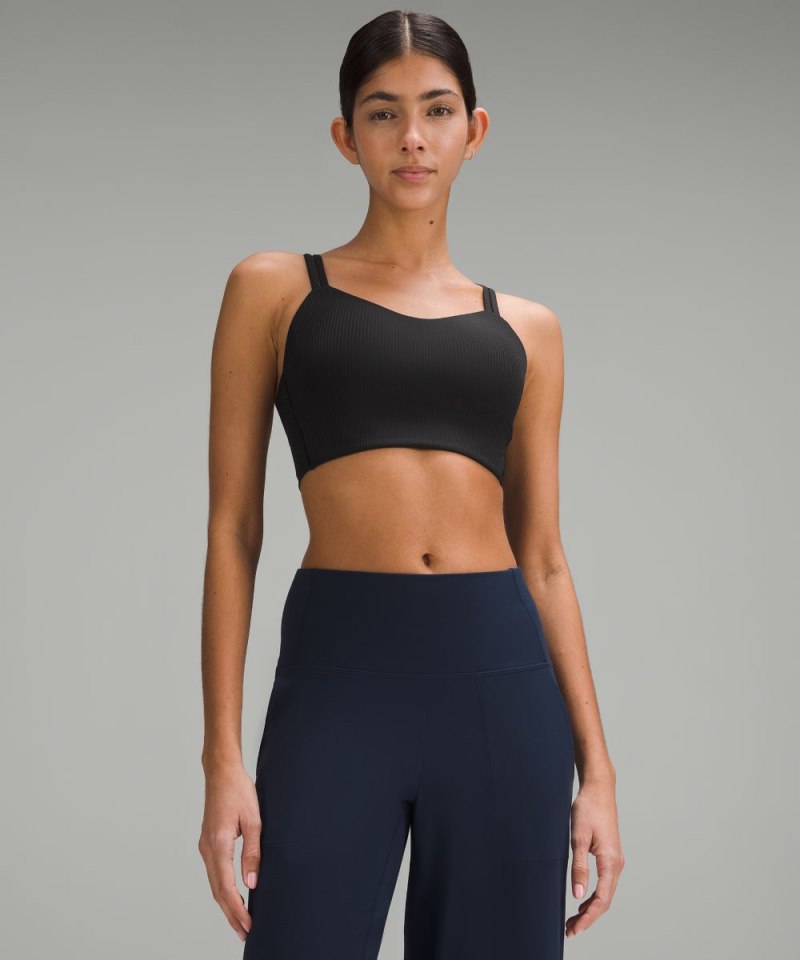 Lululemon | Women's Like a Cloud Ribbed Longline Bra Light Support, B / C Cup Black