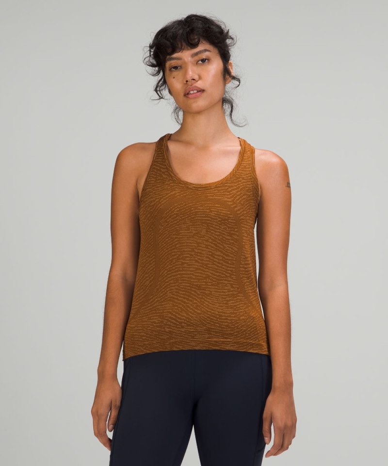 Lululemon | Women's Swiftly Tech Racerback Tank Top 2.0 Race Length Water Surface Copper Brown / Bold Beige