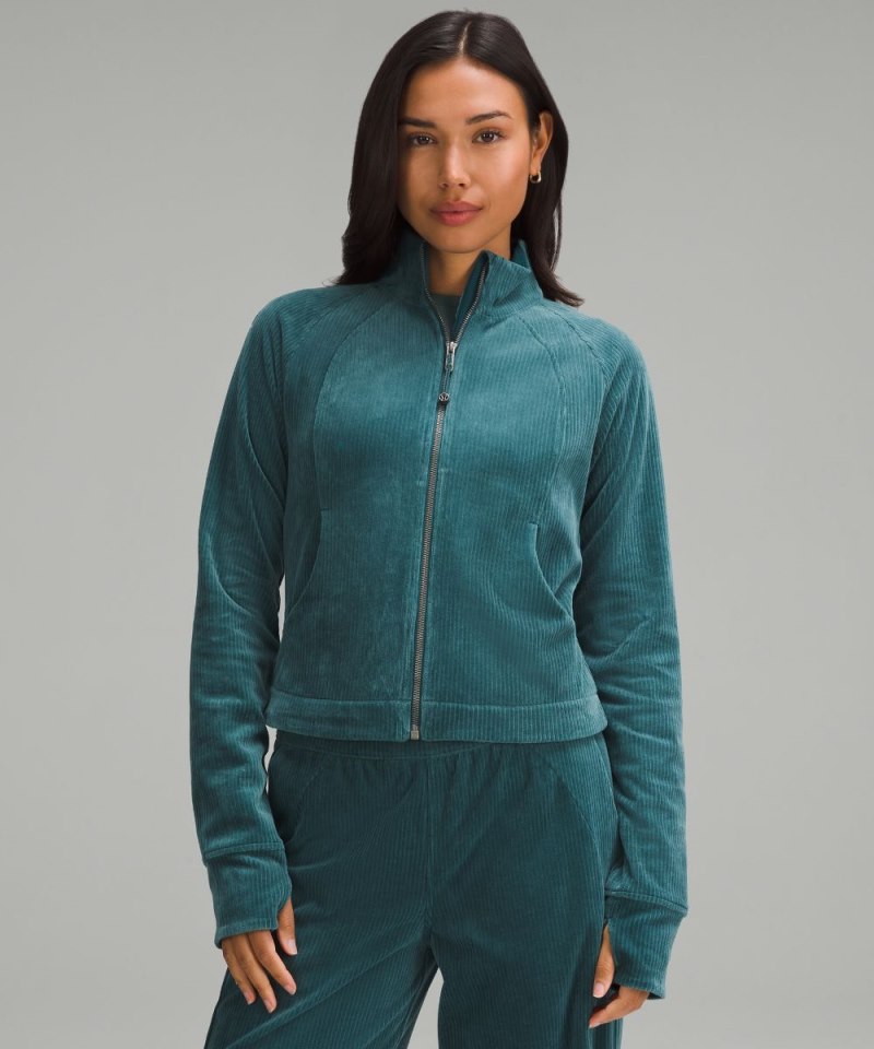 Lululemon | Women's Scuba Track Jacket Velvet Cord Storm Teal