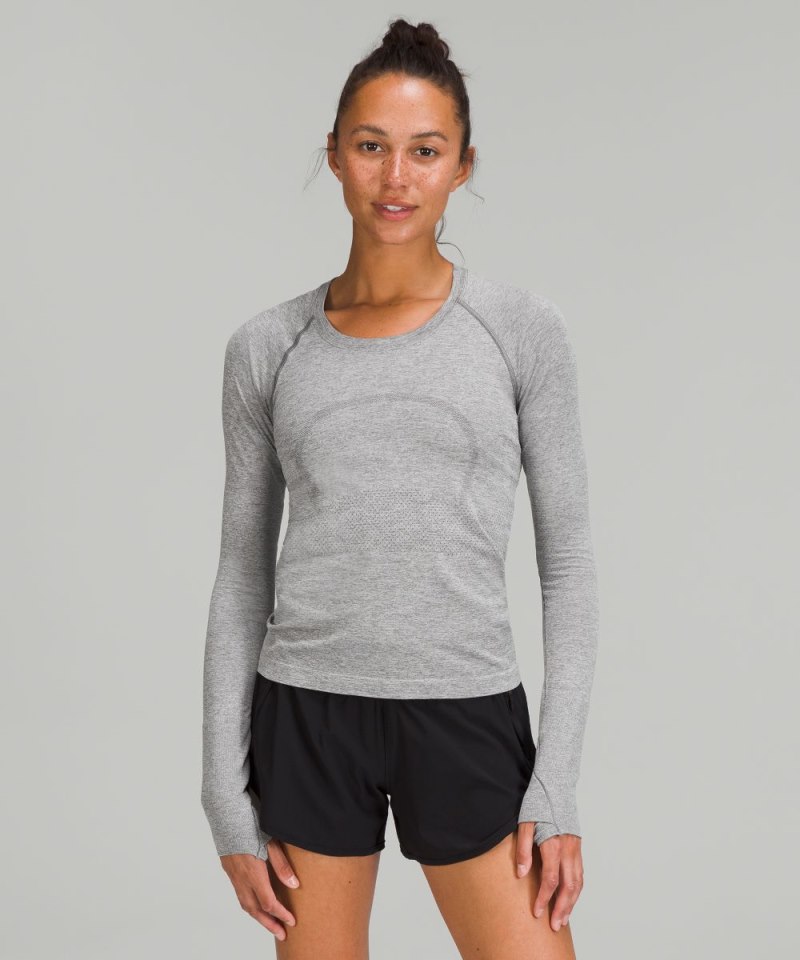 Lululemon | Women's Swiftly Tech Long-Sleeve Shirt 2.0 Waist Length Slate / White