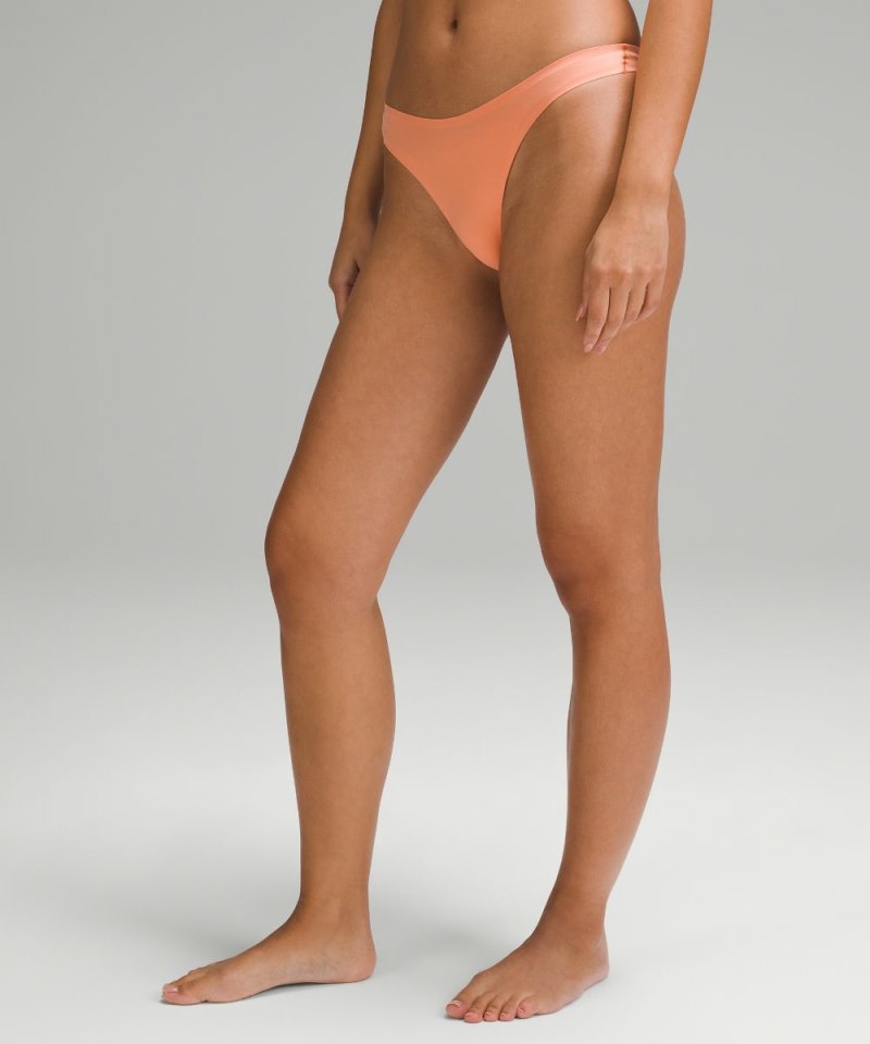 Lululemon | Women's Wundermost Ultra-Soft Nulu Dipped-Waist Thong Underwear Coral Kiss