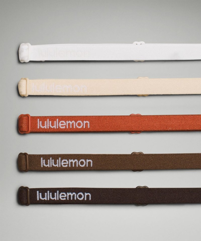 Lululemon | Women's WoSkinny Adjustable Headbands 5 Pack French Press / Java / Aztec Orange / Pale Linen / White