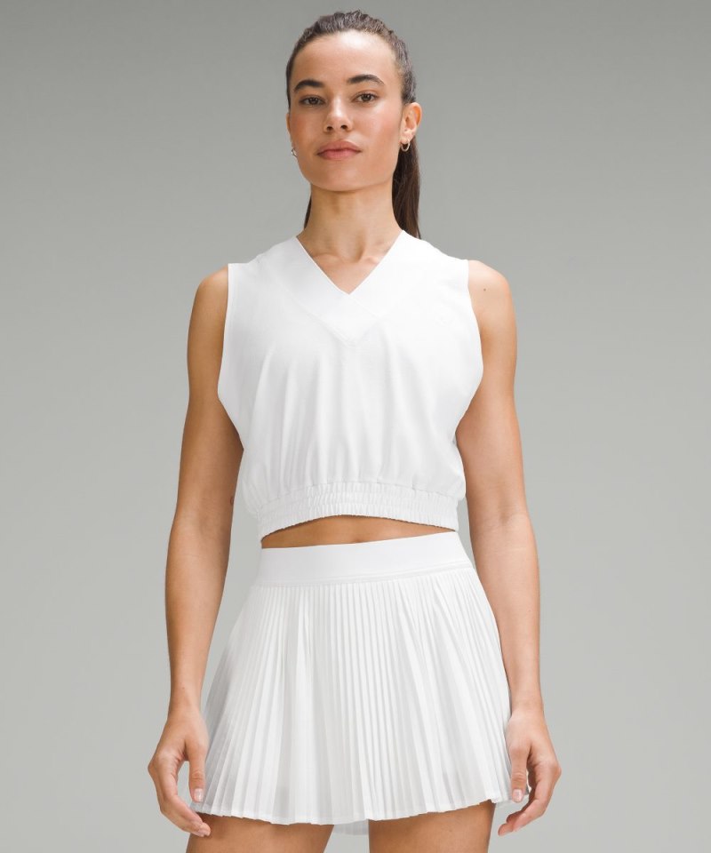 Lululemon | Women's Sleeveless Cropped Tennis Tank Top White