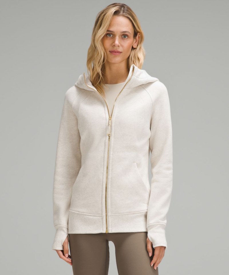 Lululemon | Women's Scuba Full-Zip Hoodie Heathered Bone / Gold