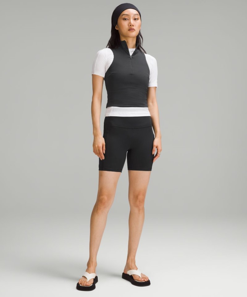 Lululemon | Women's Tight-Fit Lined Half-Zip Tank Top Online Only Black