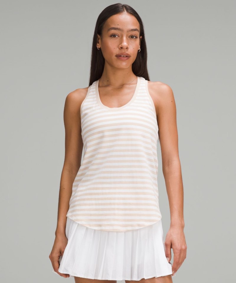 Lululemon | Women's Love Tank Top True Stripe Subtle Tan White