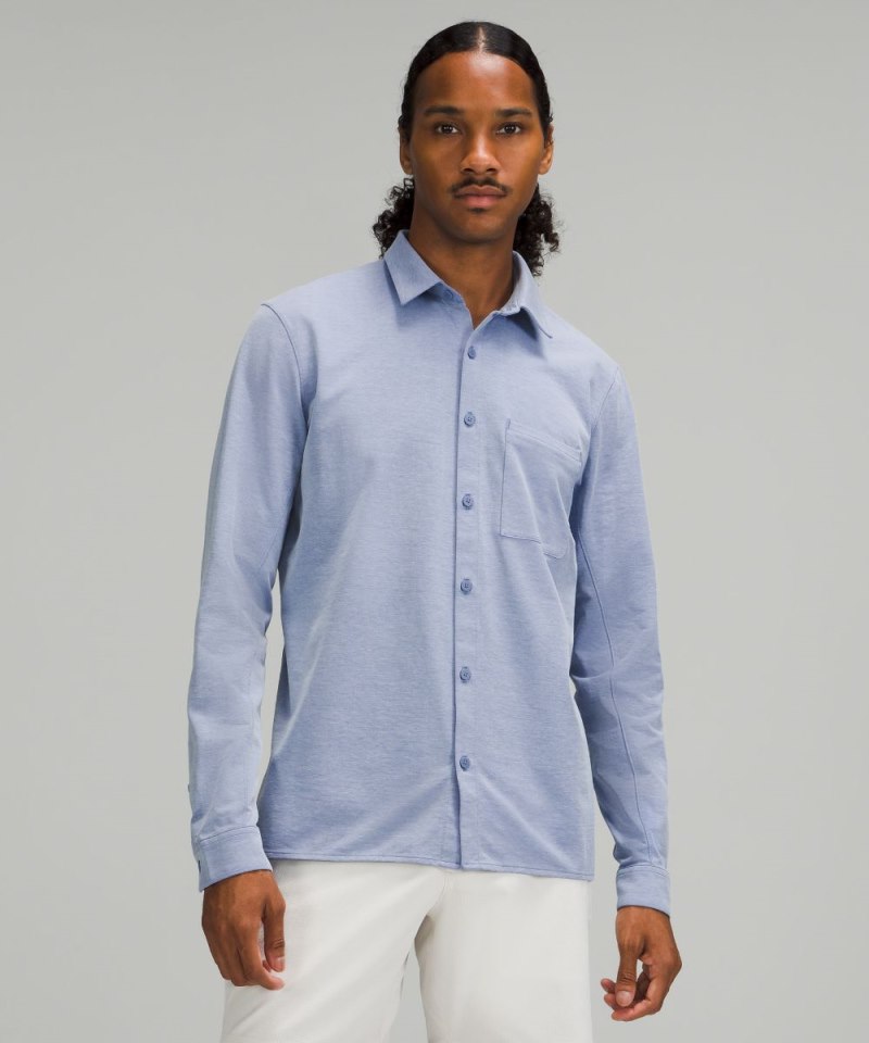 Lululemon | Men's Commission Long-Sleeve Shirt Oxford Harbor Blue / White