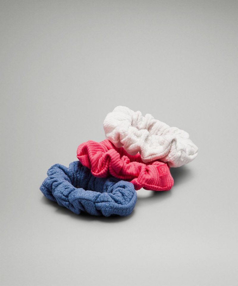 Lululemon | Women's Uplifting Scrunchies Textured 3 Pack Nimbus