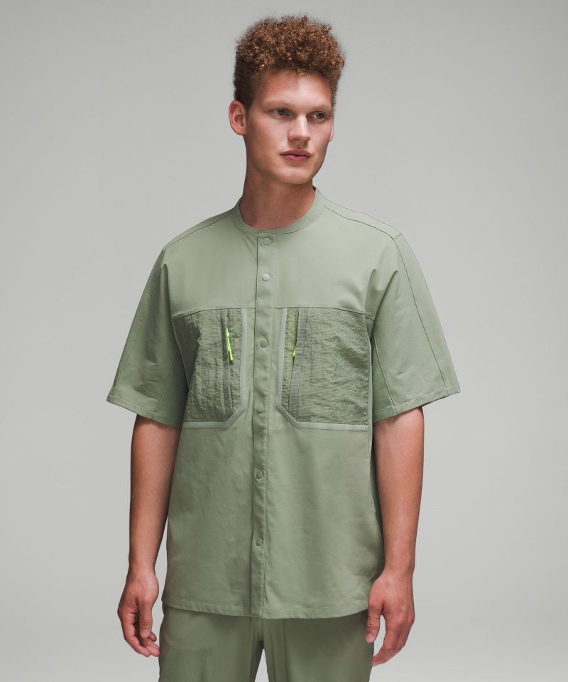 Lululemon | Men's Water-Repellent Hiking Short Sleeve Shirt Laurel Green