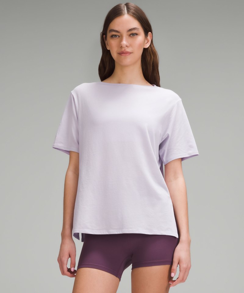 Lululemon | Women's Relaxed-Fit Boatneck T-Shirt Lilac Ether