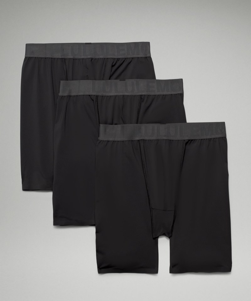 Lululemon | Men's Built to Move Long Boxer 7"L 3 Pack Black / Bl