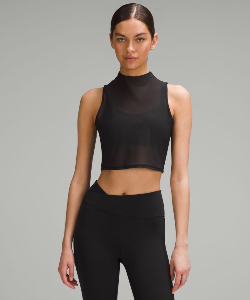 Lululemon | Women's Keyhole Mesh Tank Top Black