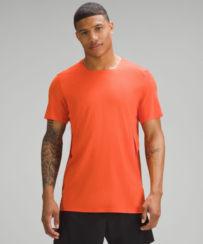 Lululemon | Men's Fast and Free Short-Sleeve Shirt Signal / Solar Orange