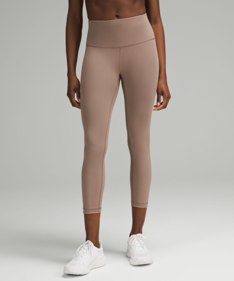 Lululemon | Women's Wunder Train High-Rise Ribbed Crop 23"L Taupetastic