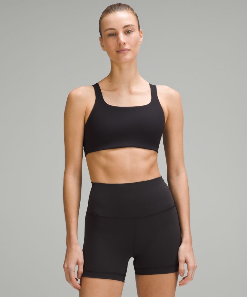 Lululemon | Women's Ultralu Square-Neck Workout Bra Medium Support, B / C Cup Black