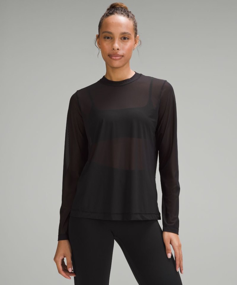 Lululemon | Women's Keyhole Mesh Long-Sleeve Shirt Black